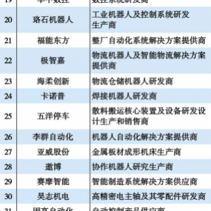 2021工业机器人TOP50